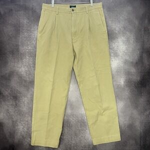 VTG Rodd & Gunn Pants Mens 34x30 Khaki Tan Pleated Outdoor Classics Chino Casual